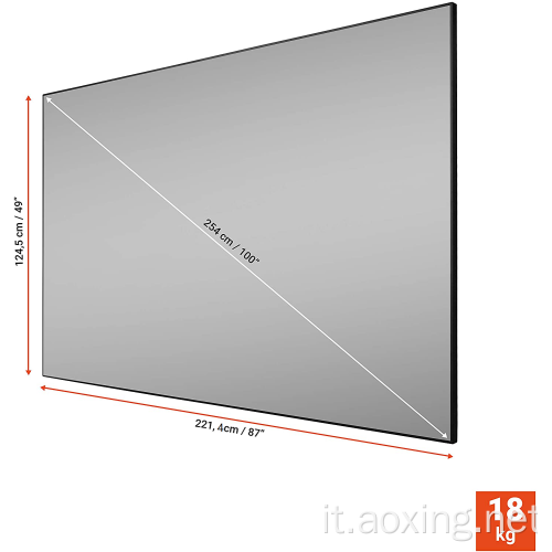 100inch16: 9 home theater per schermo proiettore a frame fisso